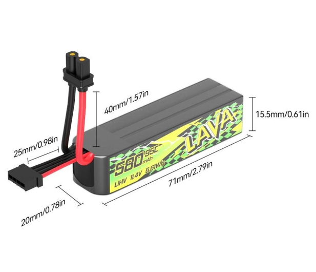 BetaFPV LAVA 3S II Bateria 580mAh 95C (2 szt.) - 1518203 - zdjęcie 2